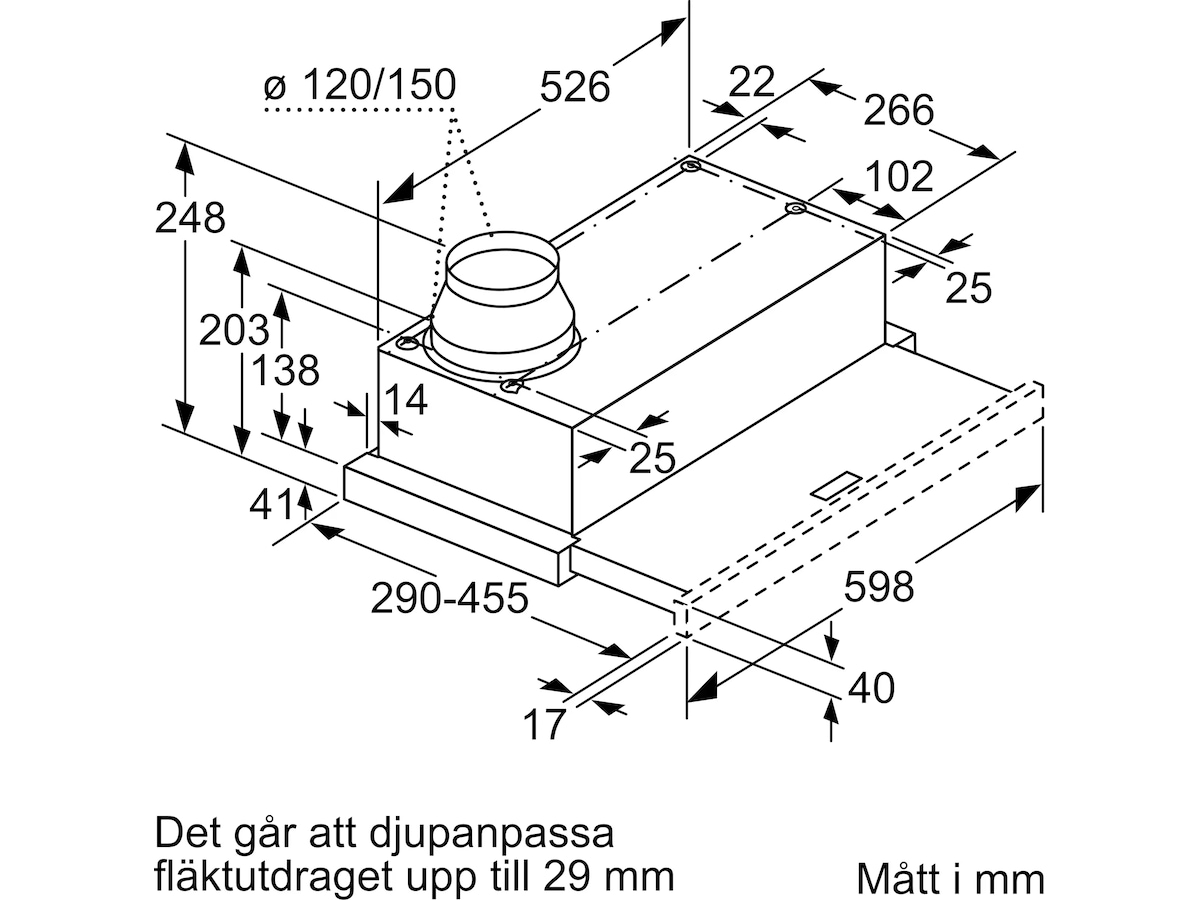 Siemens LI64LB531 iQ300 Utdragbar köksfläkt Väggmonterad köksfläkt