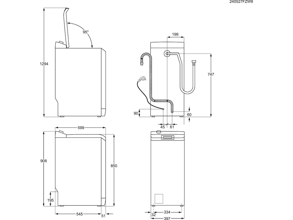Electrolux EW6T472L2L 600 SensiCare Toppmatad Tvättmaskin 7 kg Tvättmaskin