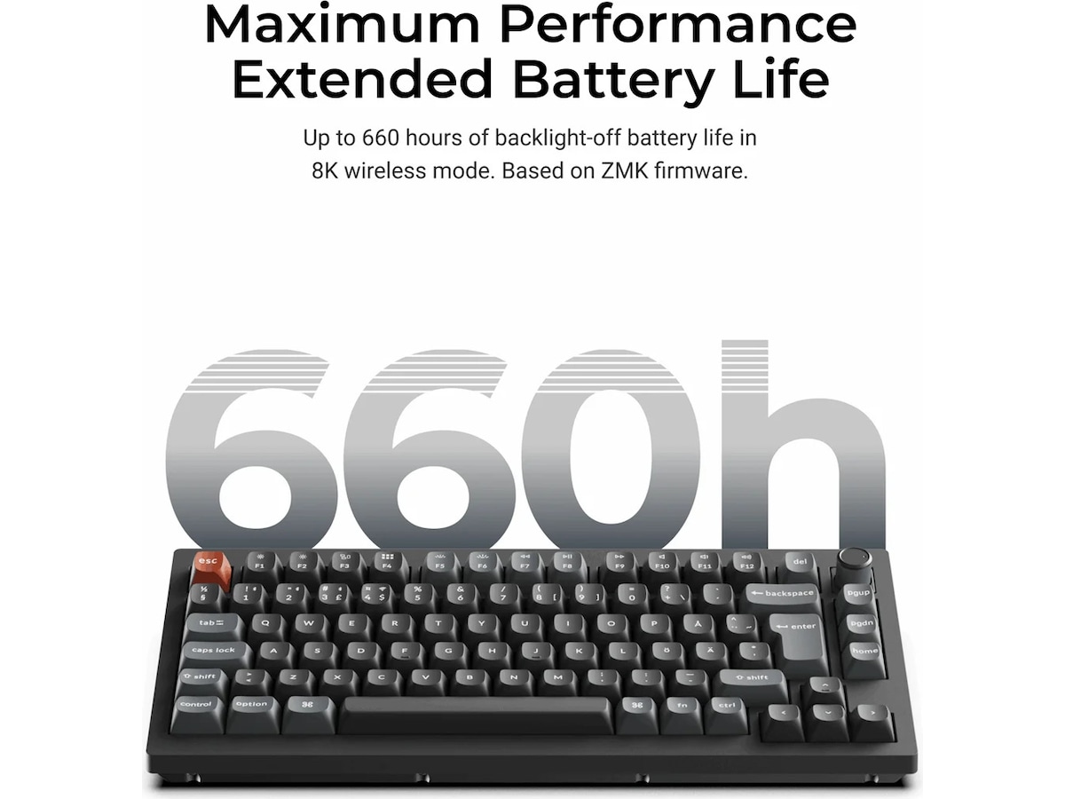 Keychron V1 Ultra 75% 8K Brown Trådlöst Gamingtangentbord Gamingtangentbord