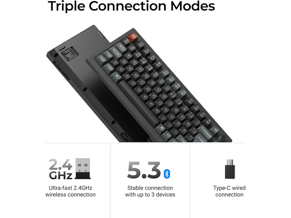 Keychron V1 Ultra 75% 8K Brown Trådlöst Gamingtangentbord Gamingtangentbord