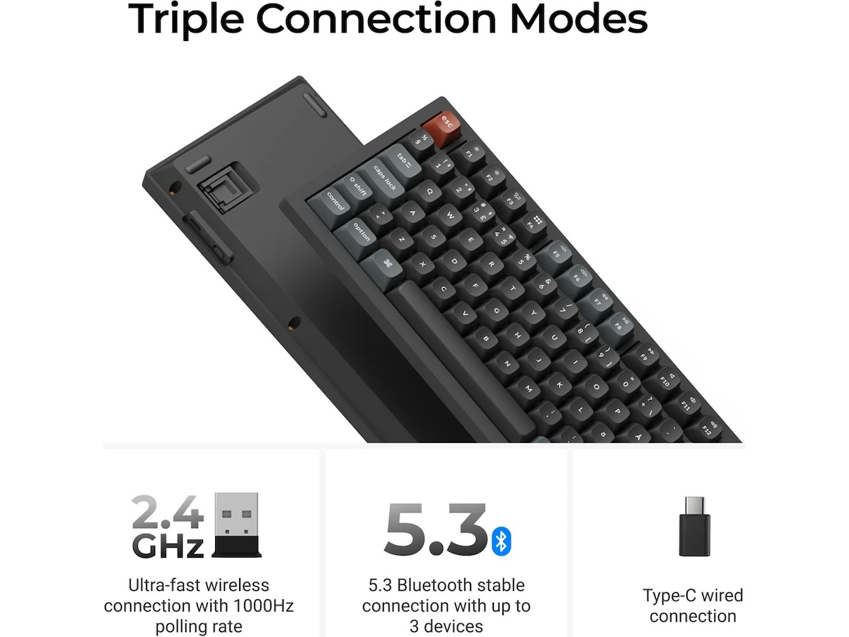 Keychron V3 Ultra 80% 8K Red Trådlöst Gamingtangentbord Gamingtangentbord
