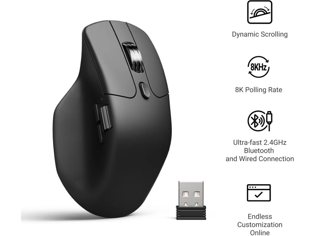Keychron M6 trådlös optisk mus (svart) Mus