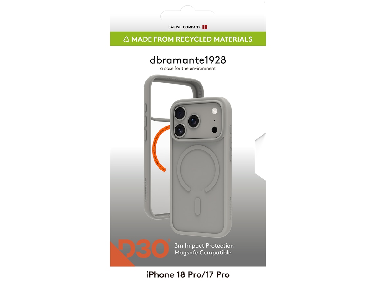 dbramante1928 iPhone 17 Pro/18 Pro Grenen Ultra D3O MS (vit) Mobilskal
