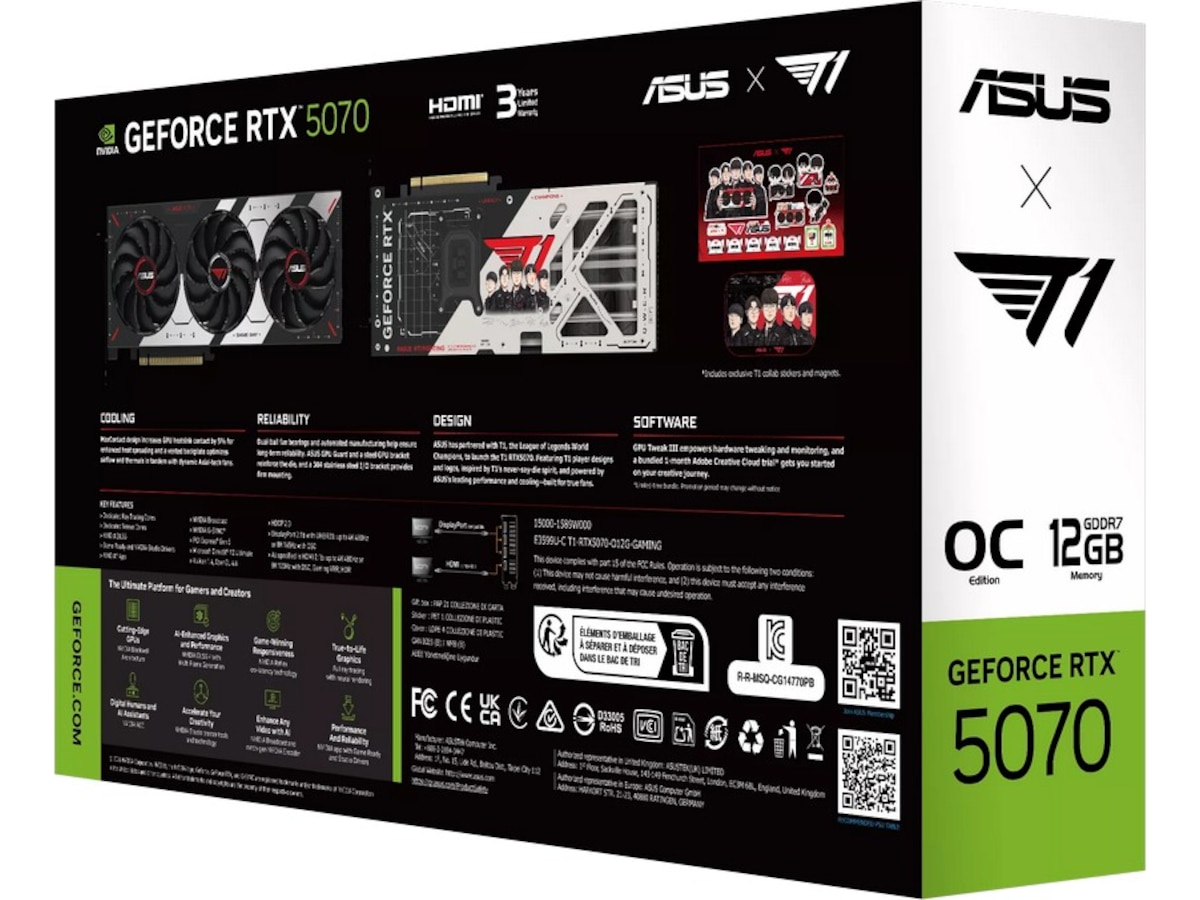 ASUS T1 GeForce RTX 5070 OC Grafikkort