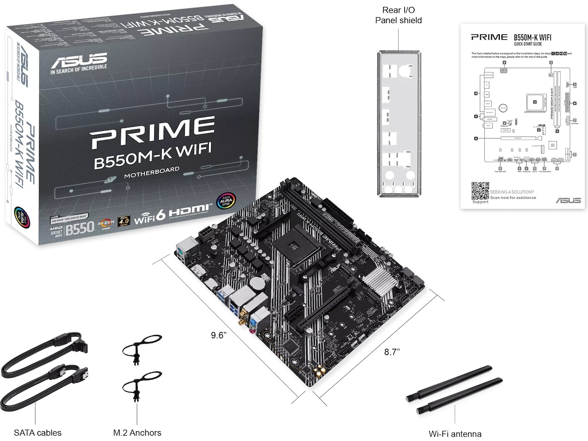 ASUS PRIME B550M-K WIFI Moderkort AMD Socket