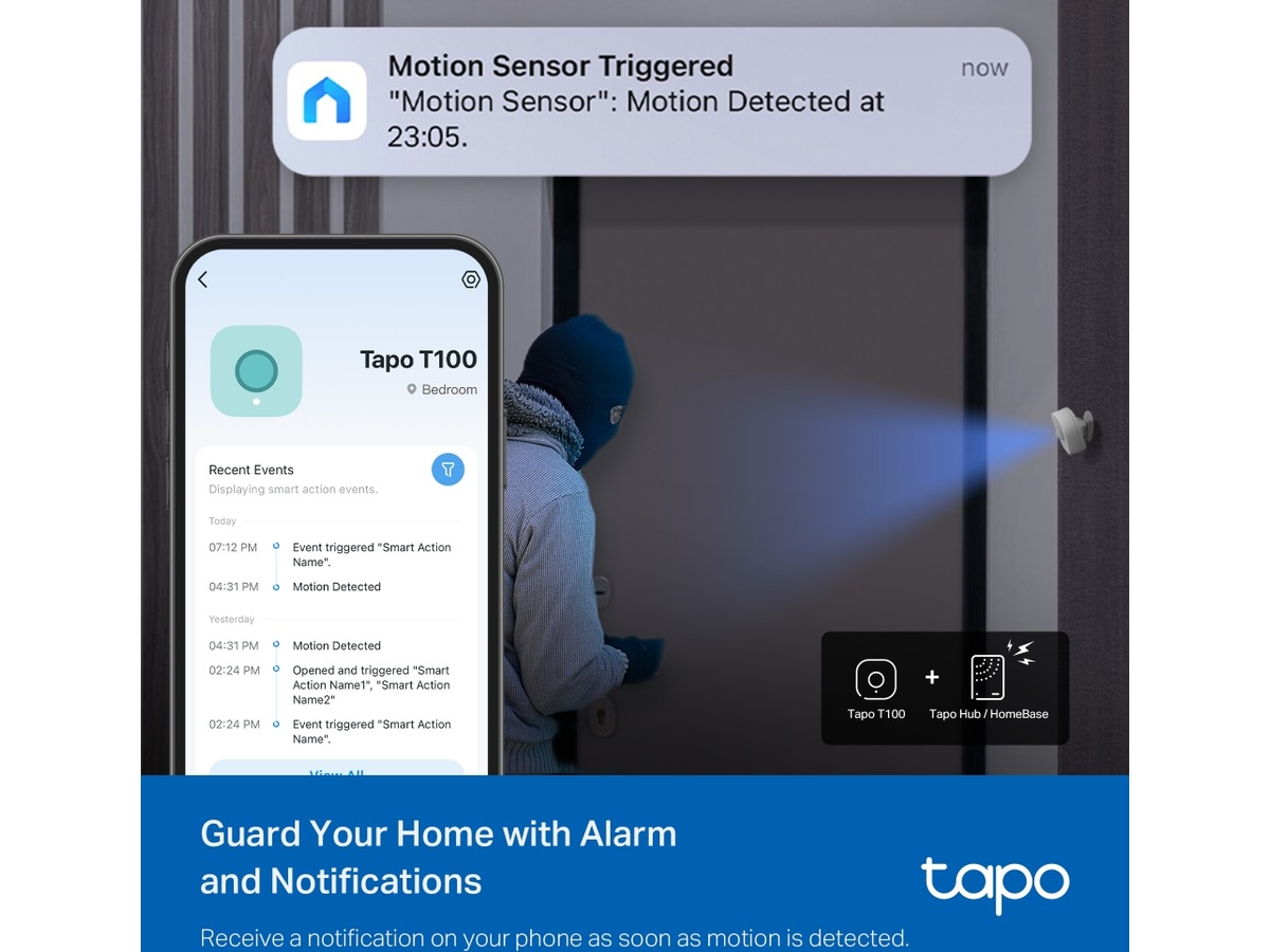 Tapo T100 V1.2 Smart rörelsesensor 3-pack Sensorer
