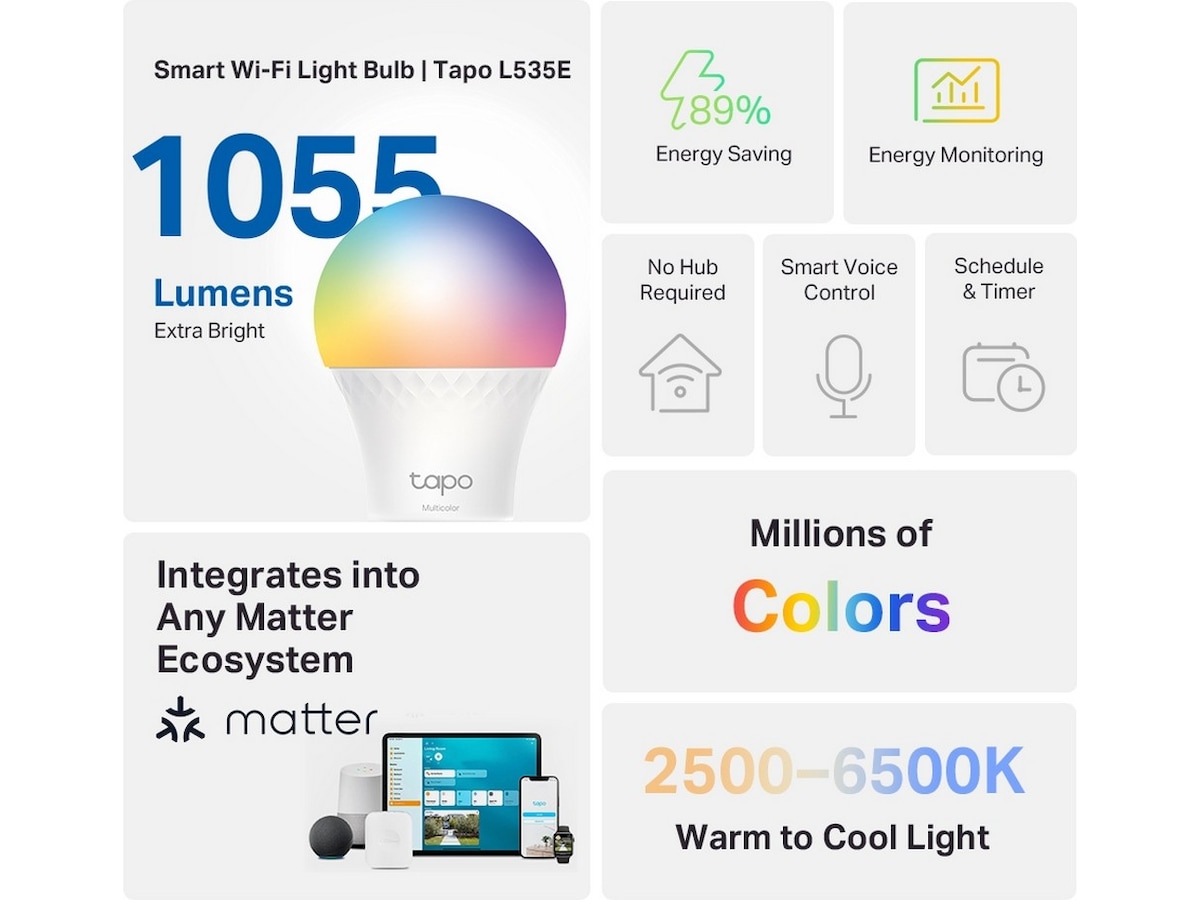TP-Link Tapo L535E Smart ljuskälla 3-pack LED-lampor & glödlampor