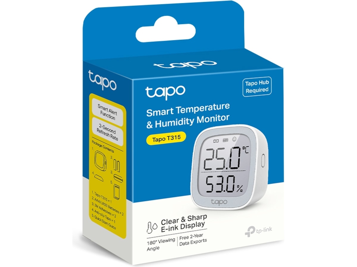Tapo T315 V1.2 Smart temperatur- och fuktighetsmätare 3-pack Sensorer