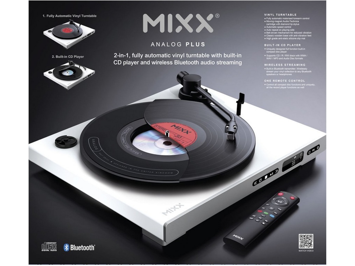 MIXX Analog Plus Vinyl och CD-spelare (vit) Skivspelare