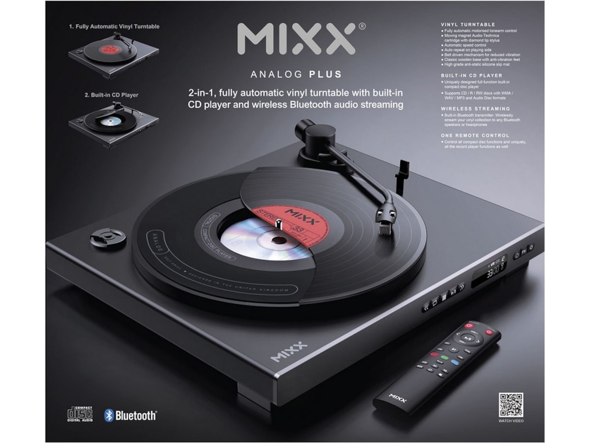 MIXX Analog Plus Vinyl och CD-spelare (svart) Skivspelare