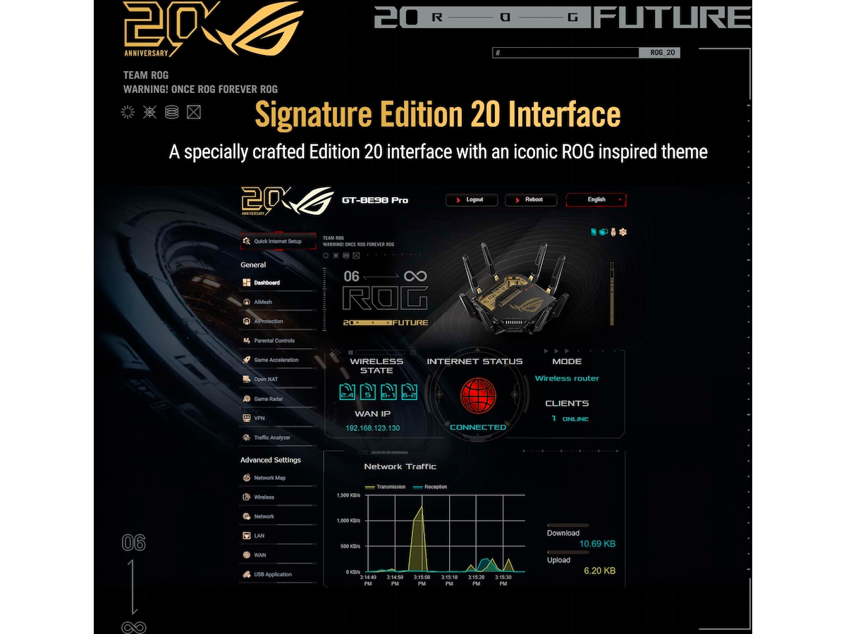 ASUS ROG Rapture GT-BE98 Edition 20 Router