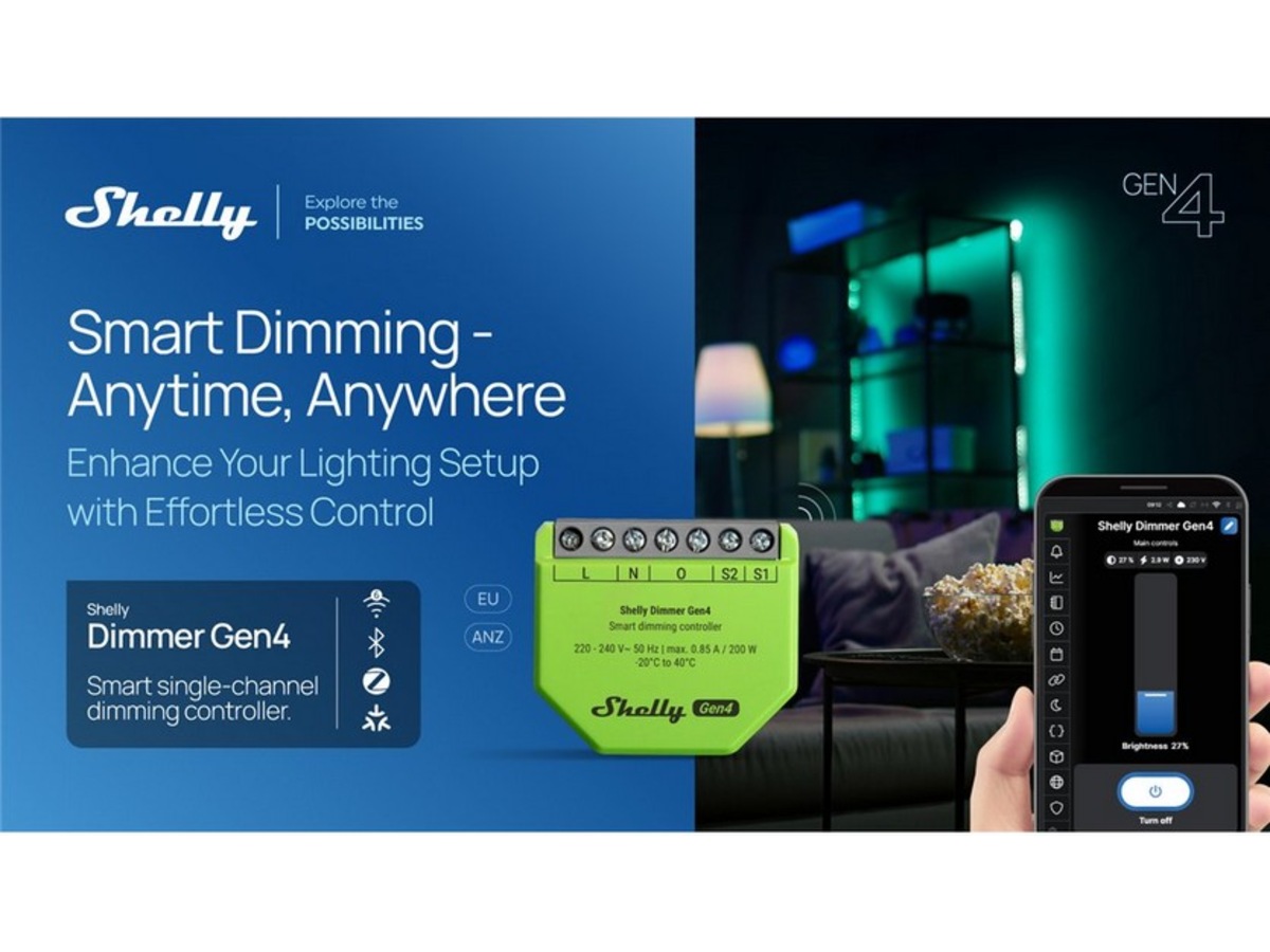 Shelly Dimmer Gen4 Strömbrytare, dimmers & ljusstyrning