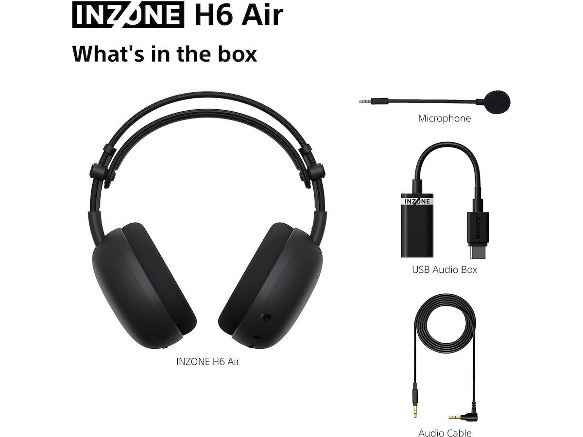 Sony INZONE H6 Air gaming-headset med öppen baksida (svart) -B-Grade Demo headset