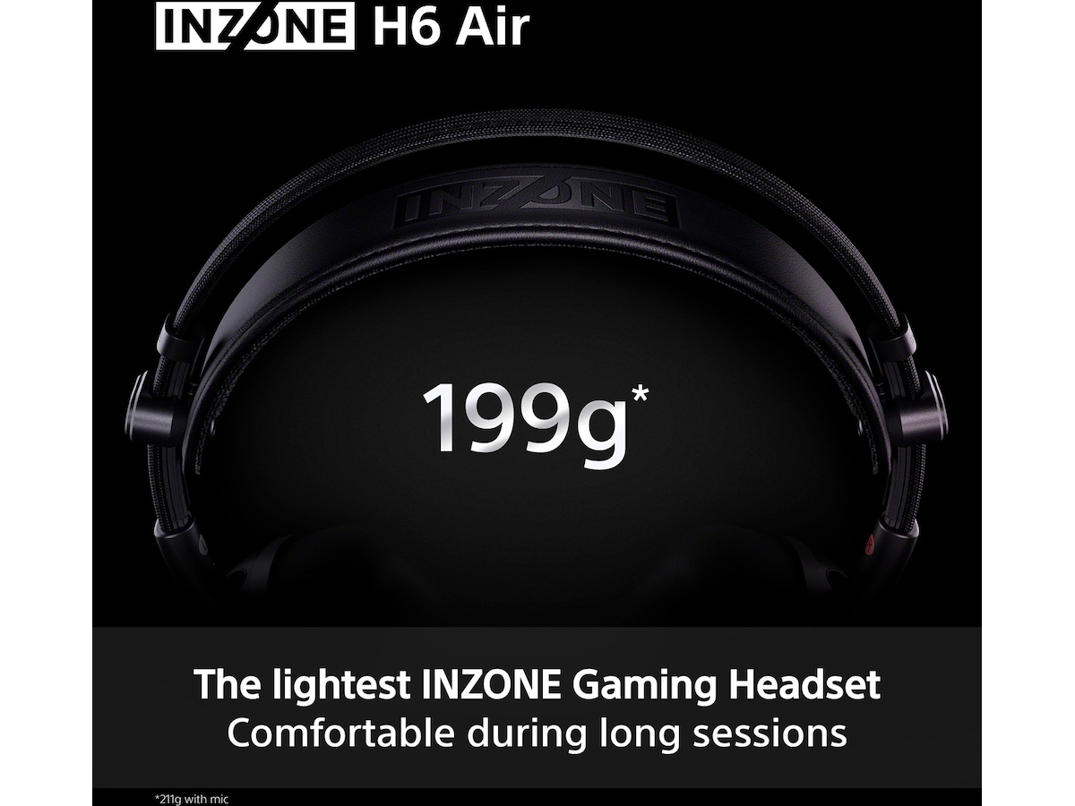 Sony INZONE H6 Air gaming-headset med öppen baksida (svart) -B-Grade Demo headset