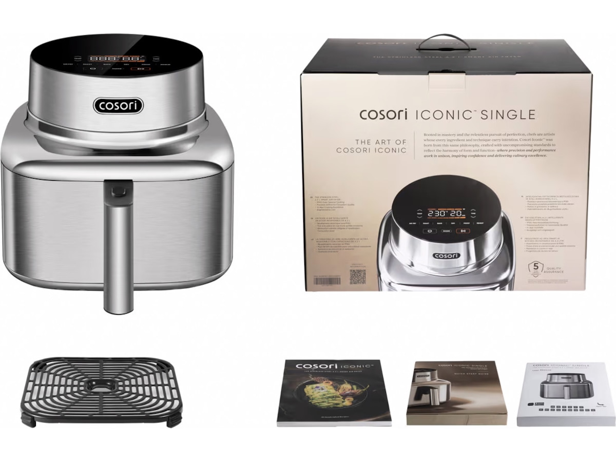 Cosori Iconic Single 6,2 L luftfritös i rostfritt stål Airfryer