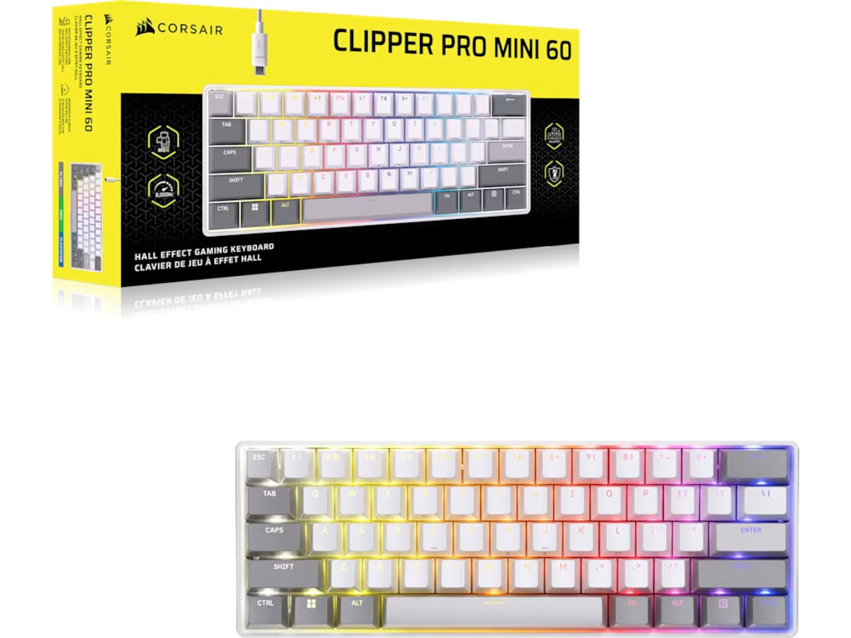 CORSAIR CLIPPER PRO MINI 60 (white) Gamingtangentbord
