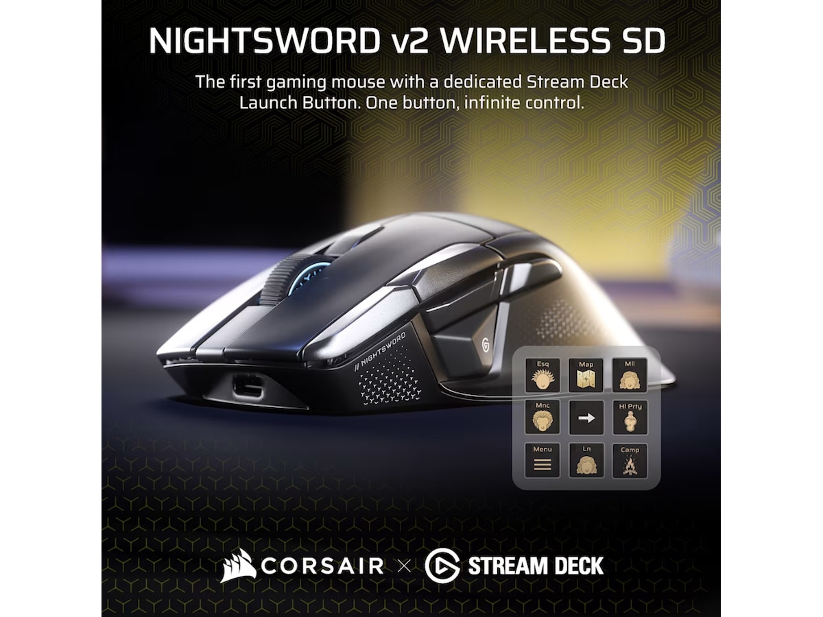 CORSAIR NIGHTSWORD v2 WIRELESS Spelmus Gamingmus