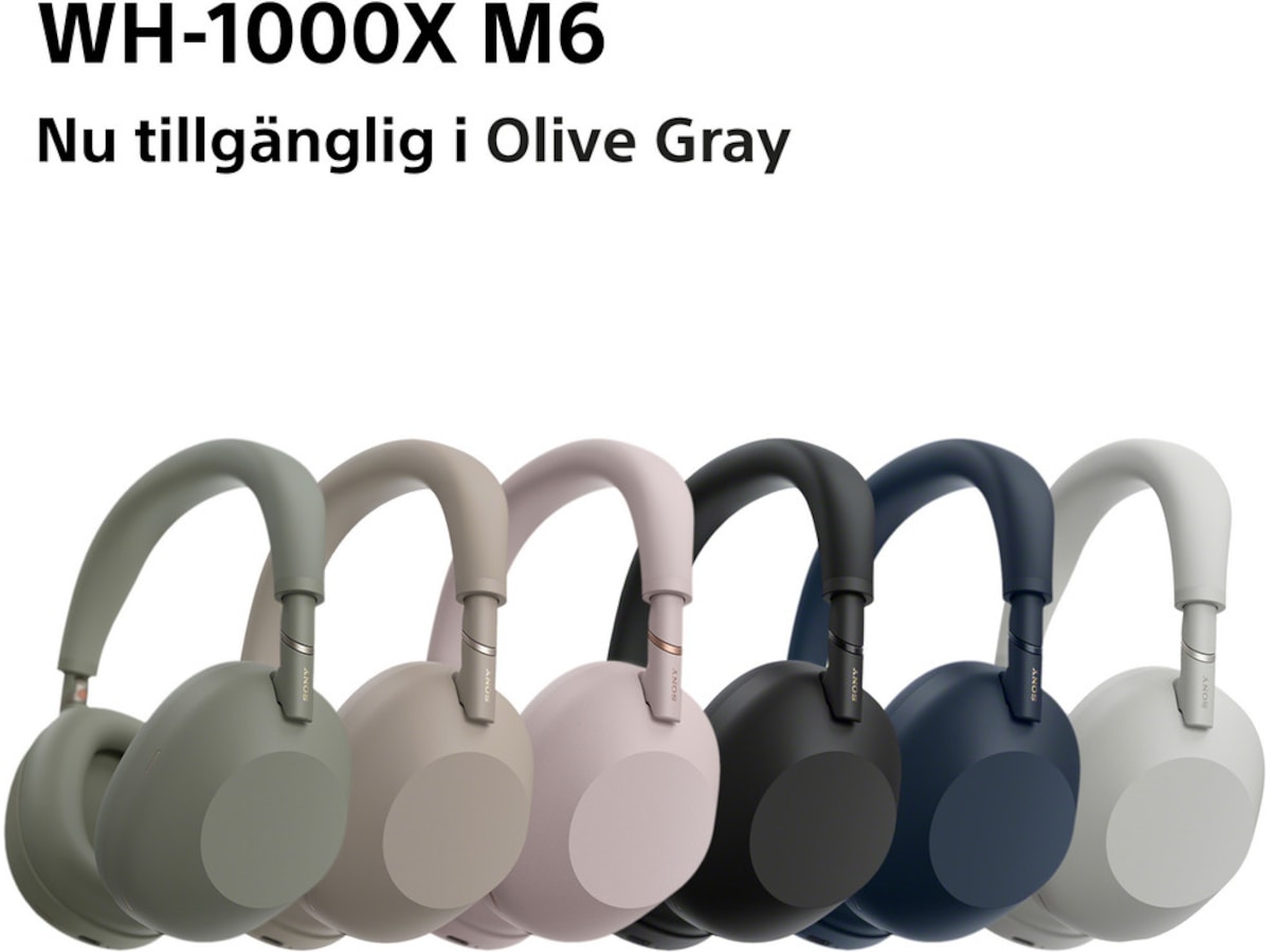 Sony WH-1000XM6 Trådlösa Over-Ear Hörlurar (Olive Gray) Hörlurar