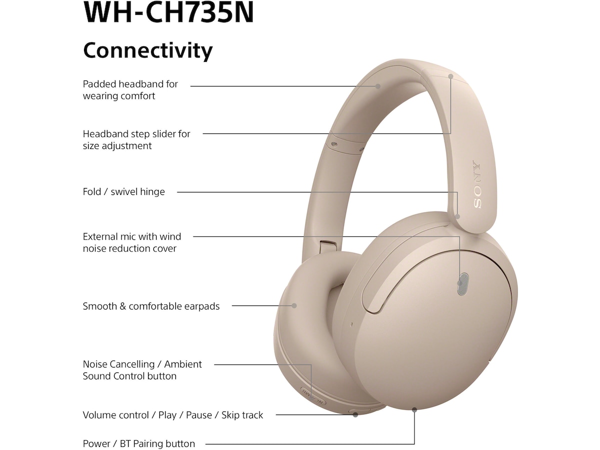 Sony WH-CH735N Trådlösa Hörlurar (beige) Hörlurar