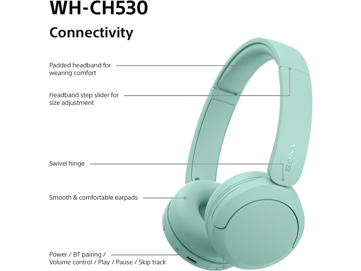 Sony WH-CH530 Trådlösa Bluetooth Hörlurar (mint) Hörlurar