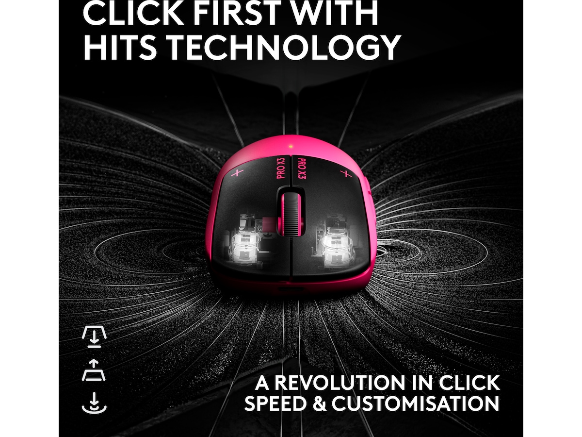 Logitech G PRO X3 SUPERSTRIKE trådlös gamingmus (rosa) Gamingmus