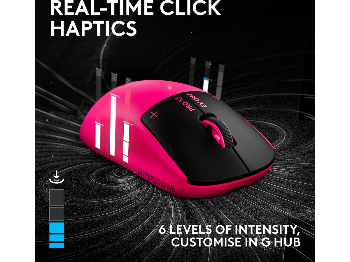 Logitech G PRO X3 SUPERSTRIKE trådlös gamingmus (rosa) Gamingmus