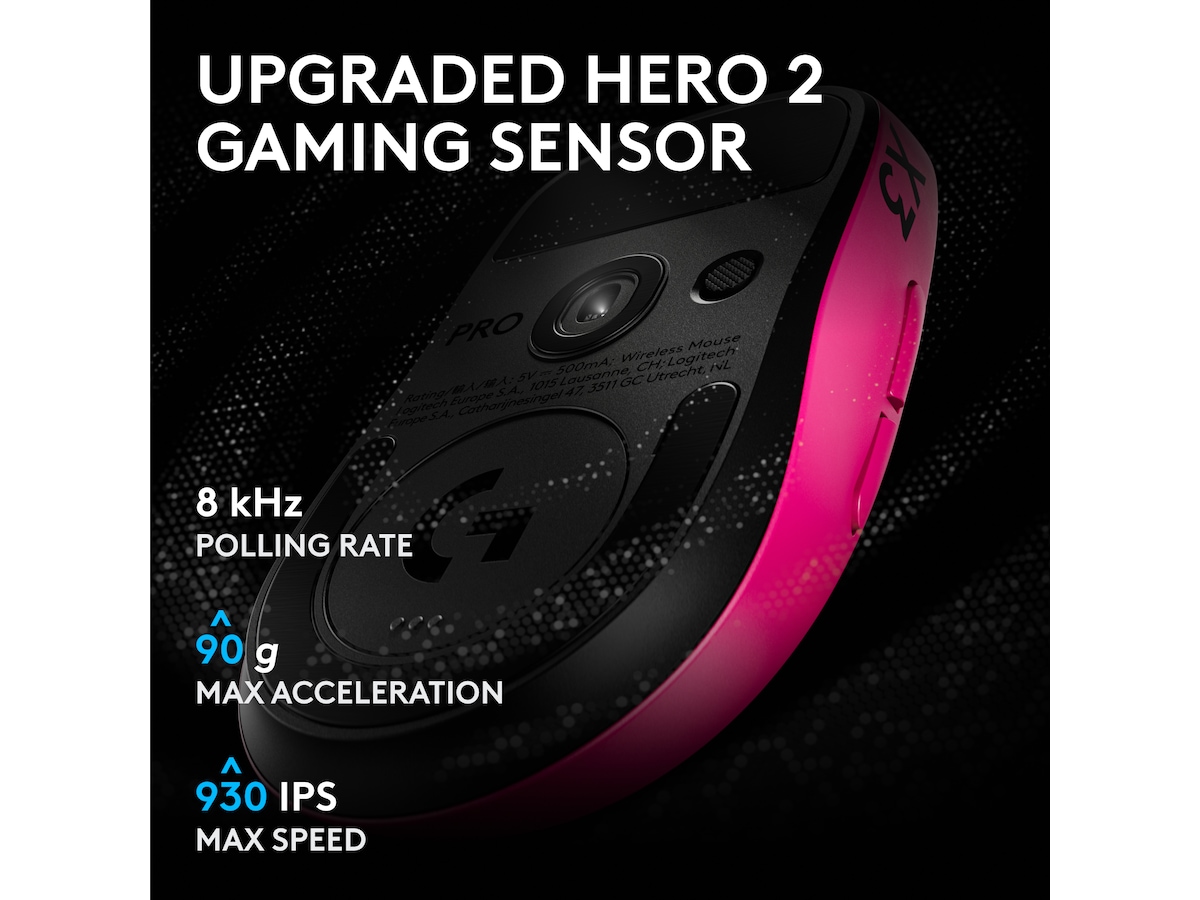Logitech G PRO X3 SUPERSTRIKE trådlös gamingmus (rosa) Gamingmus