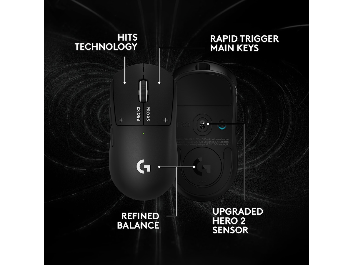 Logitech G PRO X3 SUPERSTRIKE trådlös gamingmus (svart) Gamingmus