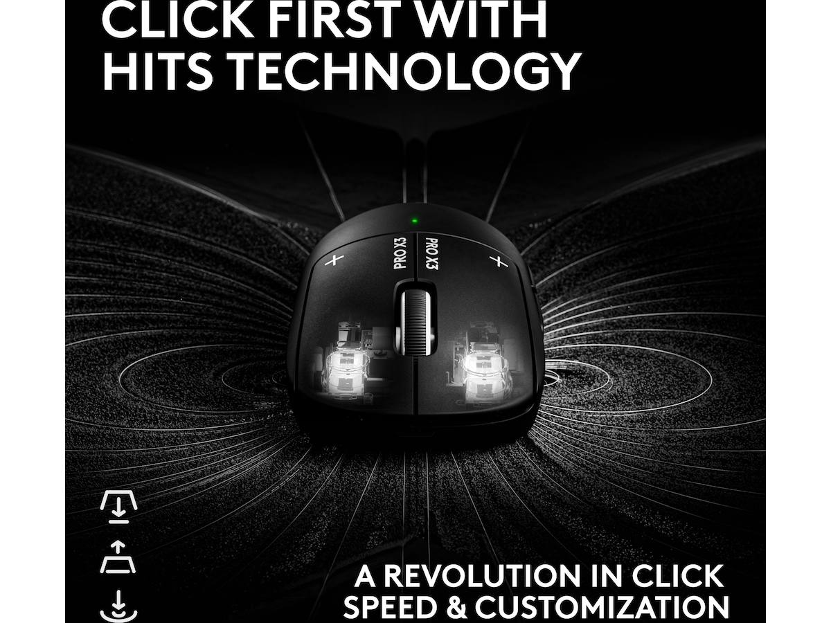 Logitech G PRO X3 SUPERSTRIKE trådlös gamingmus (svart) Gamingmus