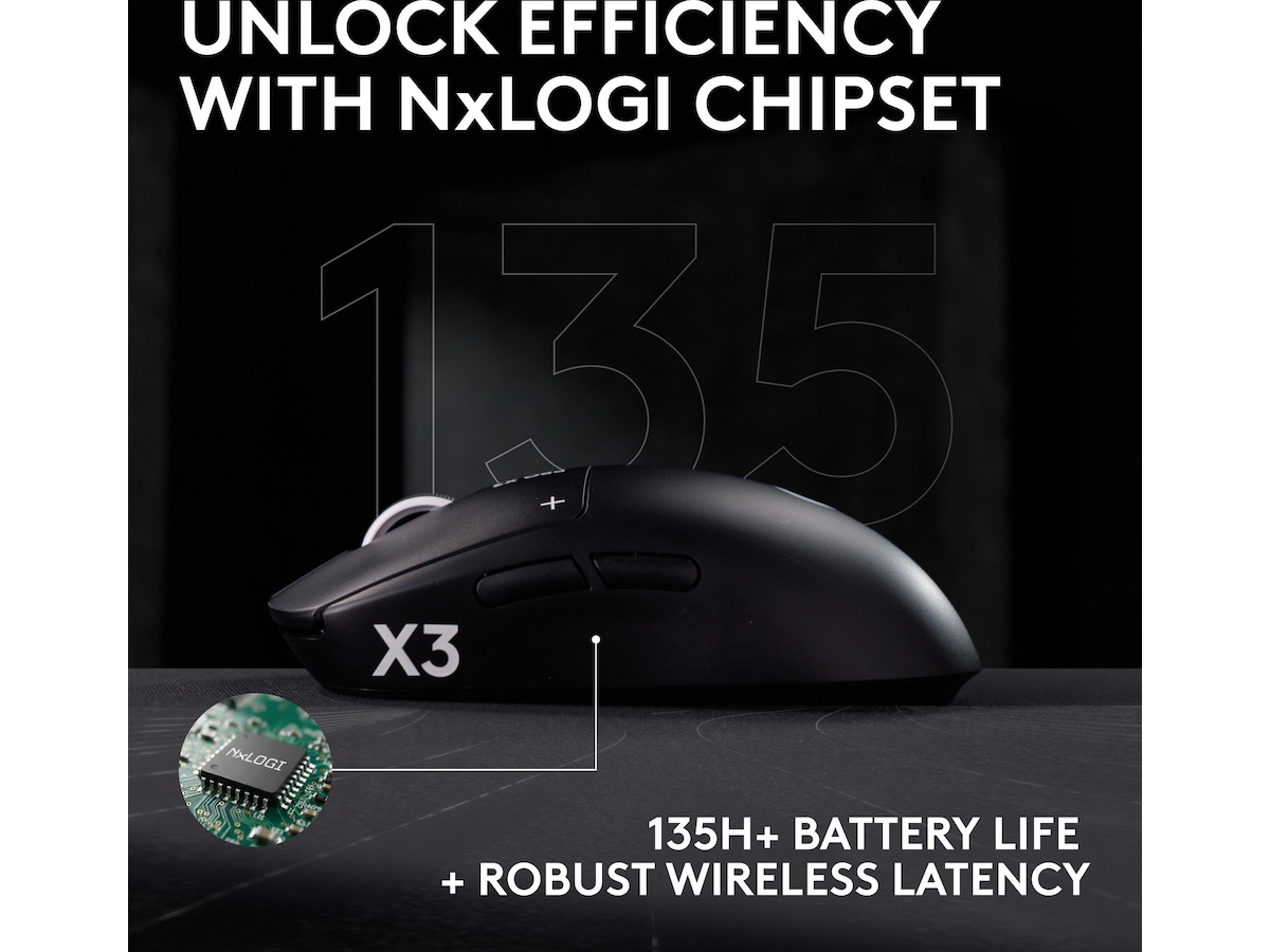Logitech G PRO X3 SUPERSTRIKE trådlös gamingmus (svart) Gamingmus
