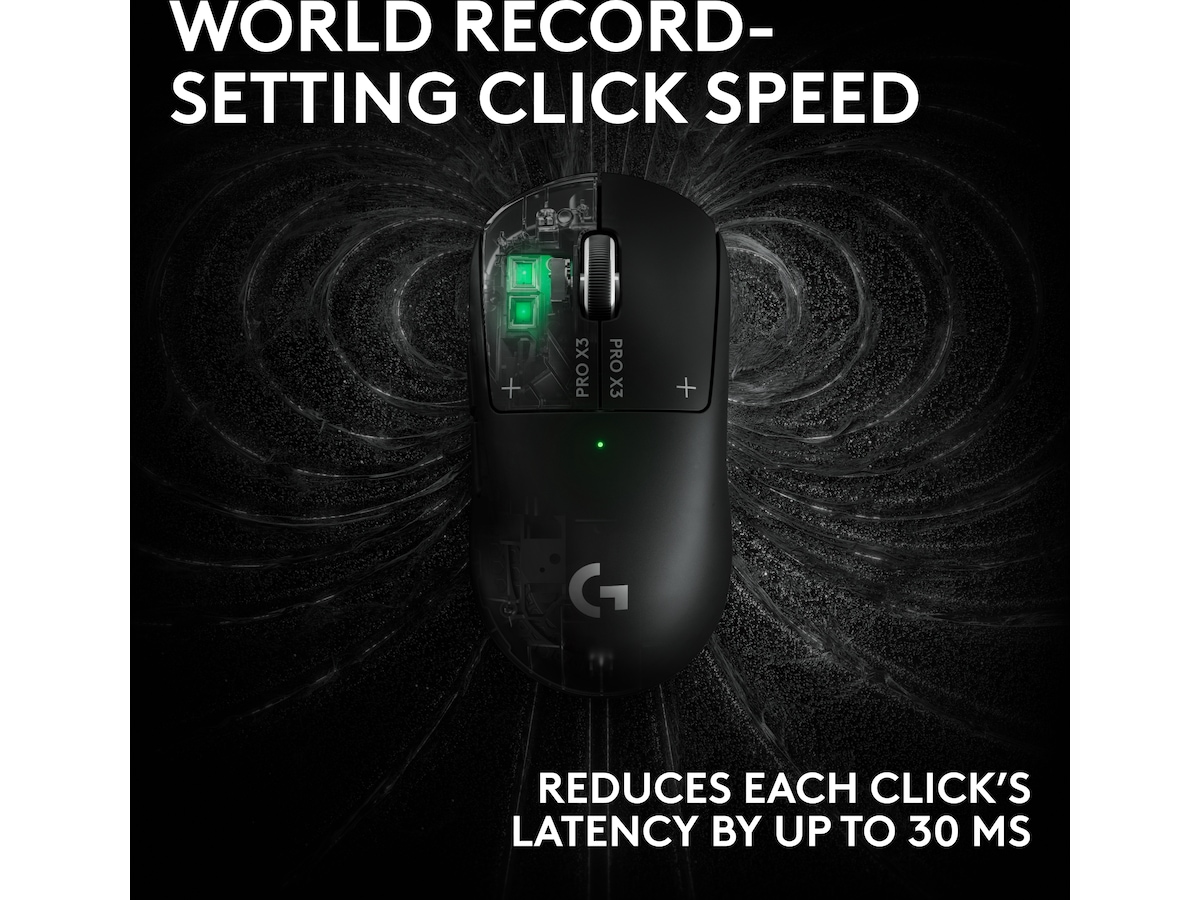 Logitech G PRO X3 SUPERSTRIKE trådlös gamingmus (svart) Gamingmus