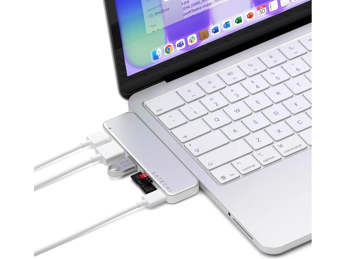 Satechi USB-C Snap Hub för MacBook Neo (silver) Dockningsstation och USB-hub