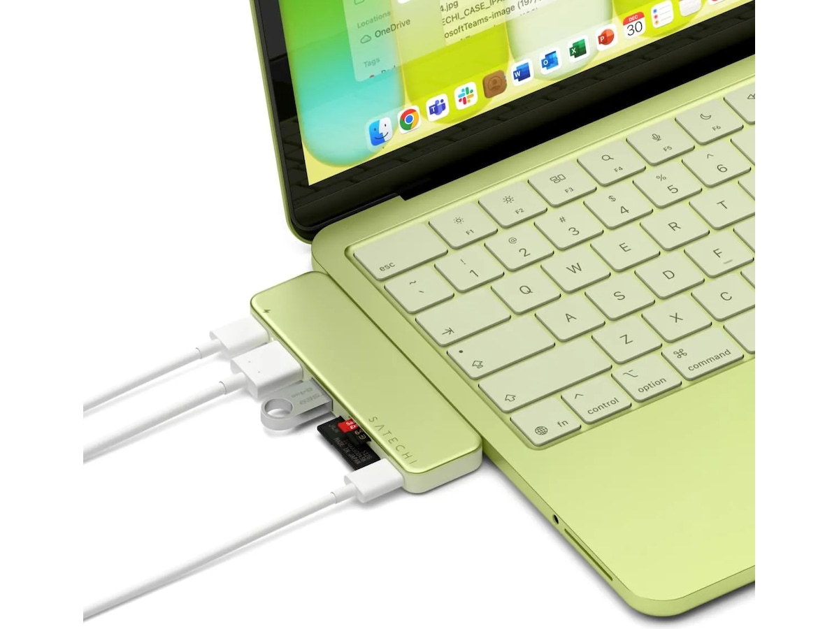 Satechi USB-C Snap Hub för MacBook Neo (citrus) Dockningsstation och USB-hub