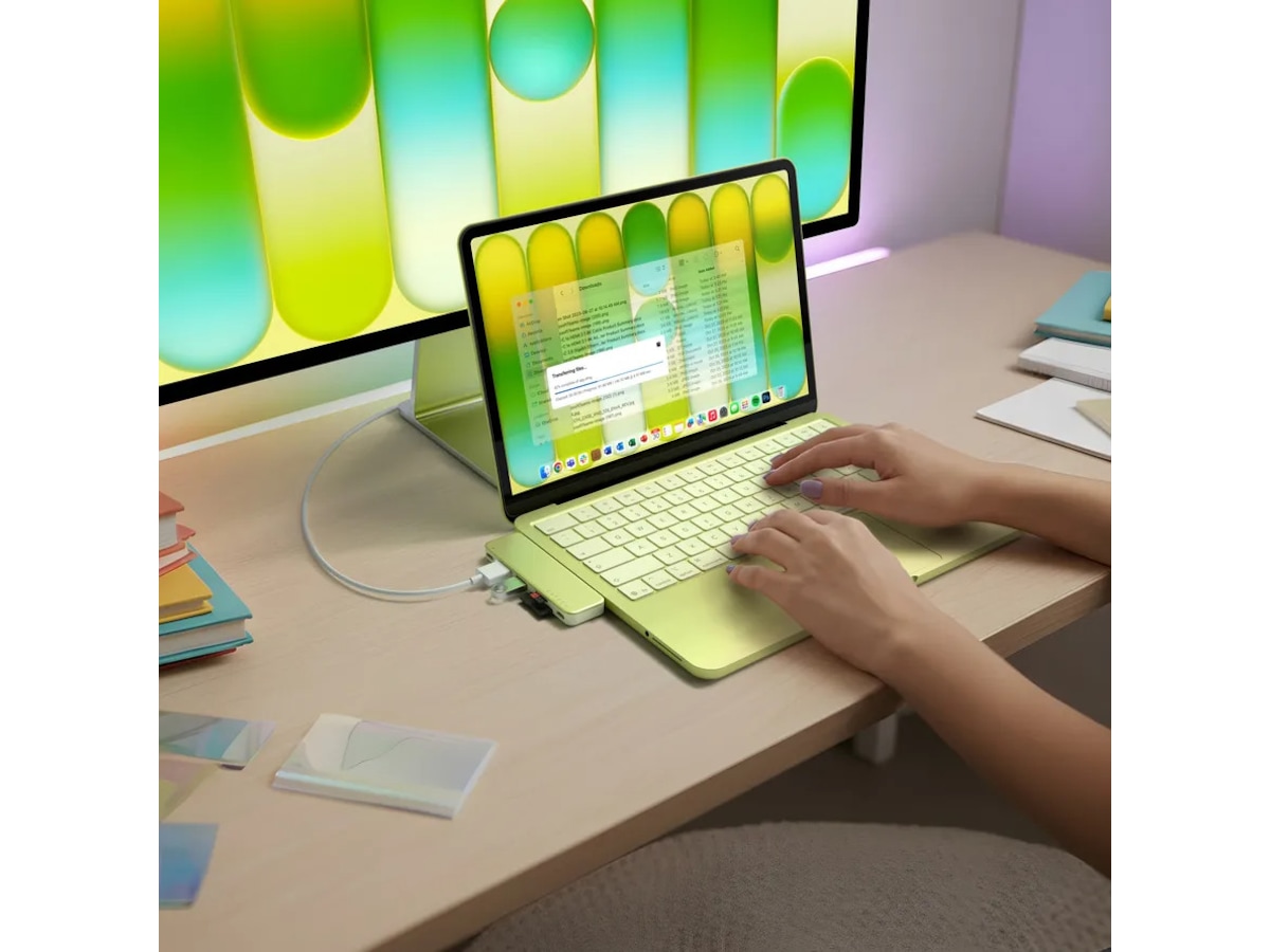 Satechi USB-C Snap Hub för MacBook Neo (citrus) Dockningsstation och USB-hub