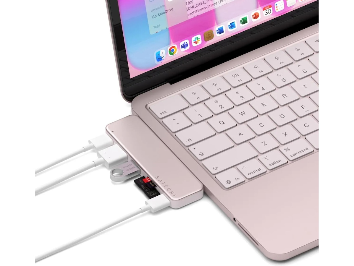 Satechi USB-C Snap Hub för MacBook Neo (rouge) Dockningsstation och USB-hub