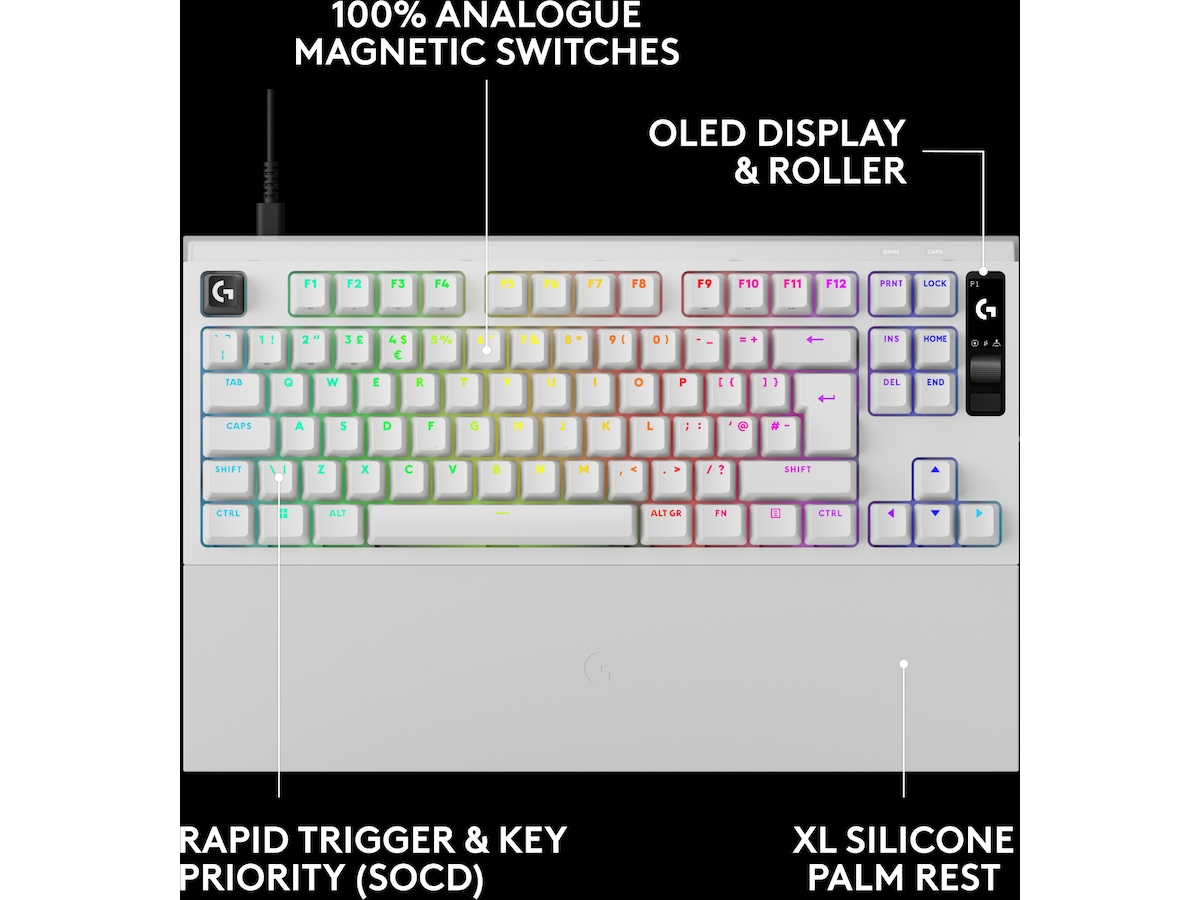 Logitech PRO X2 RAPID tangentbord (vit) Gamingtangentbord