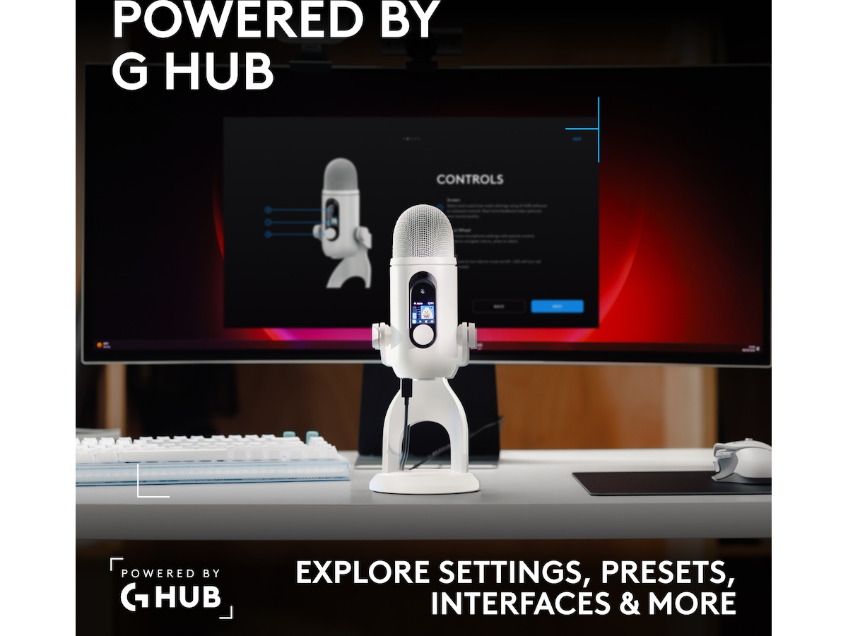 Logitech G Yeti 2 bordmikrofon (vit) Mikrofon