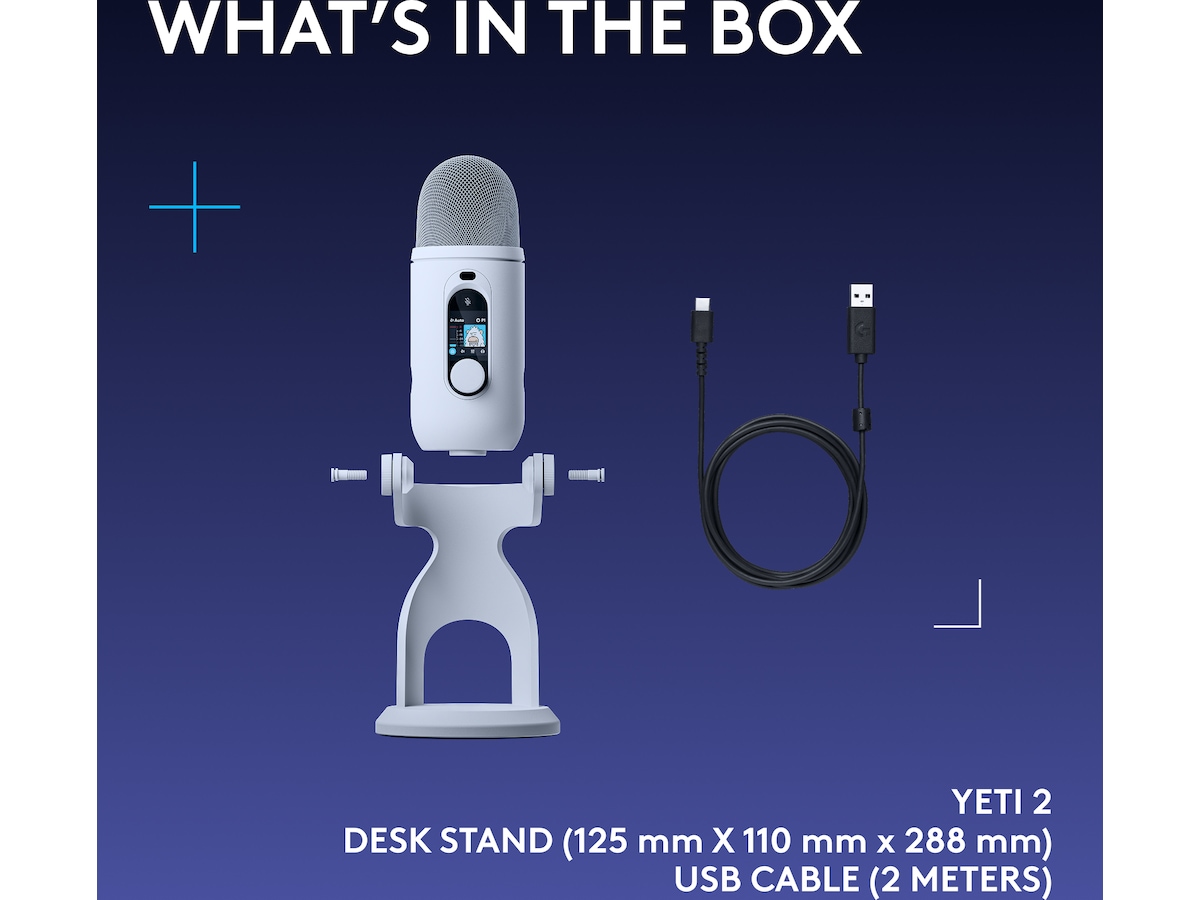 Logitech G Yeti 2 bordmikrofon (vit) Mikrofon