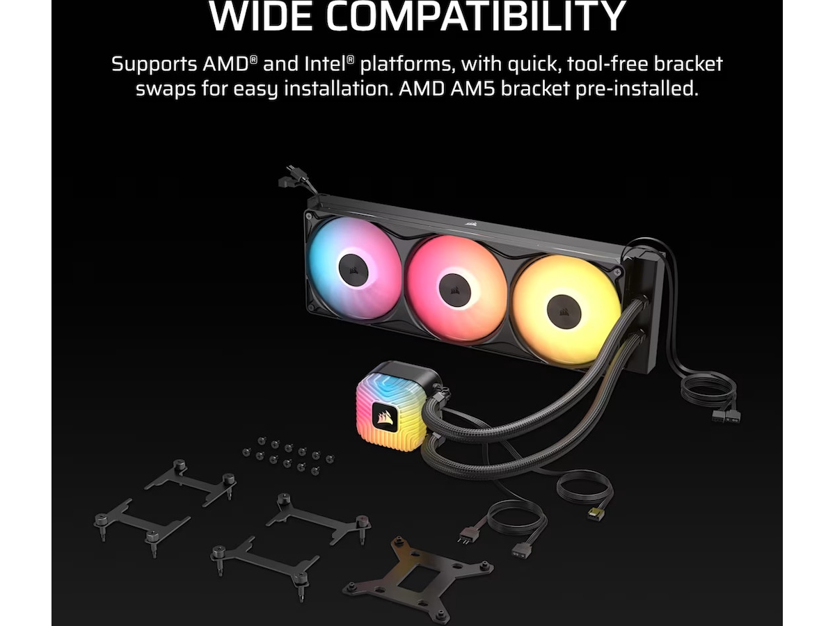 Corsair NAUTILUS II 360 RS ARGB Kylare (svart) CPU - Vattenkylning