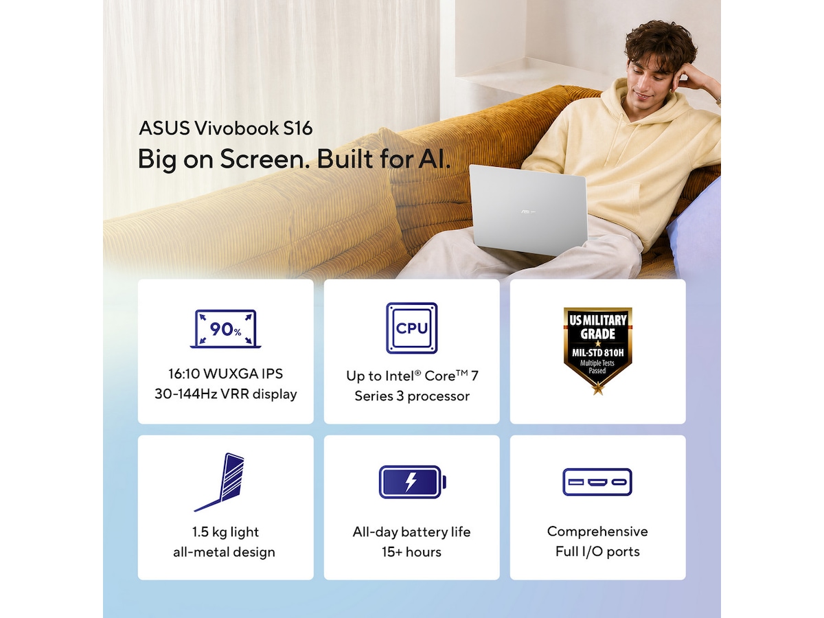 ASUS Vivobook S16 K5652MA 16" WUXGA Datorer - Bärbara / laptop