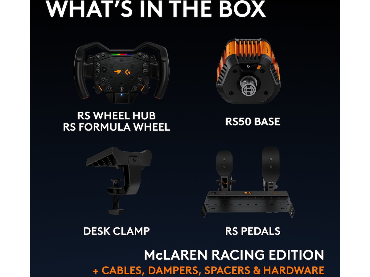 Logitech RS50 System och pedaler för PS – McLaren Racing Edition Ratt och pedaler
