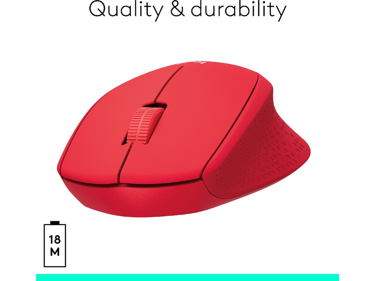 Logitech M330 Silent Plus Trådlös Röd Mus