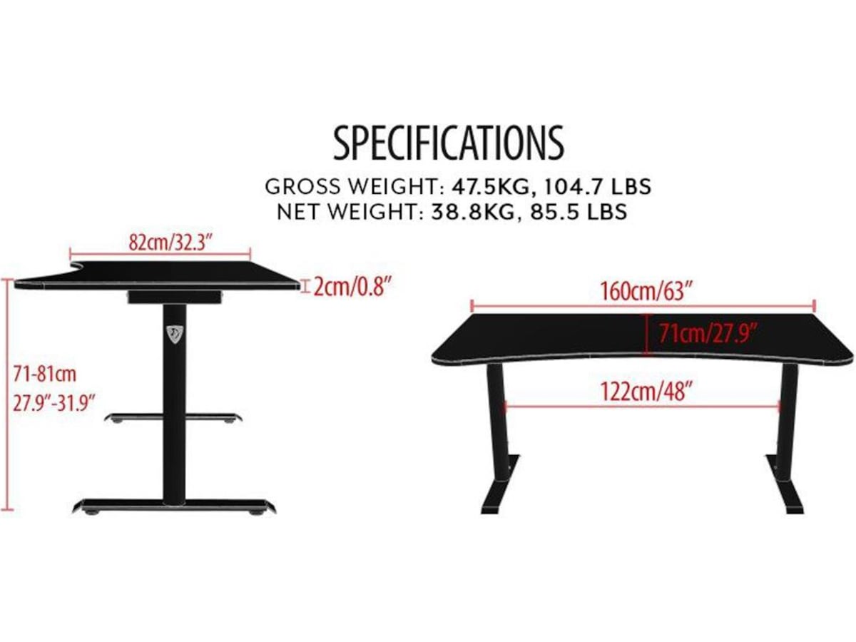 Arozzi Arena Gaming bord (svart) Gamingdesk