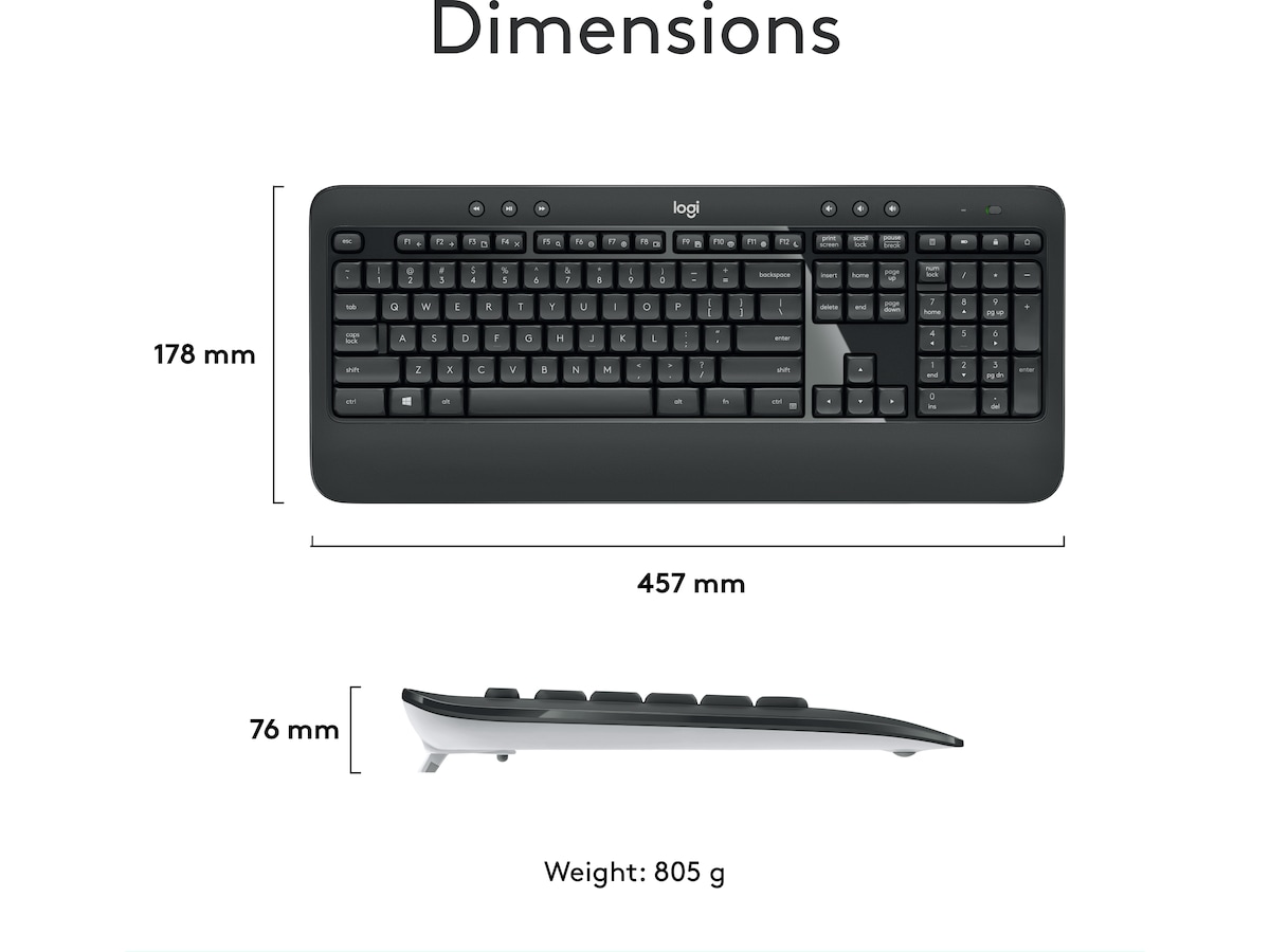 Logitech MK540 Advanced Combo Trådlös Mus & tangentbord -combo-paket