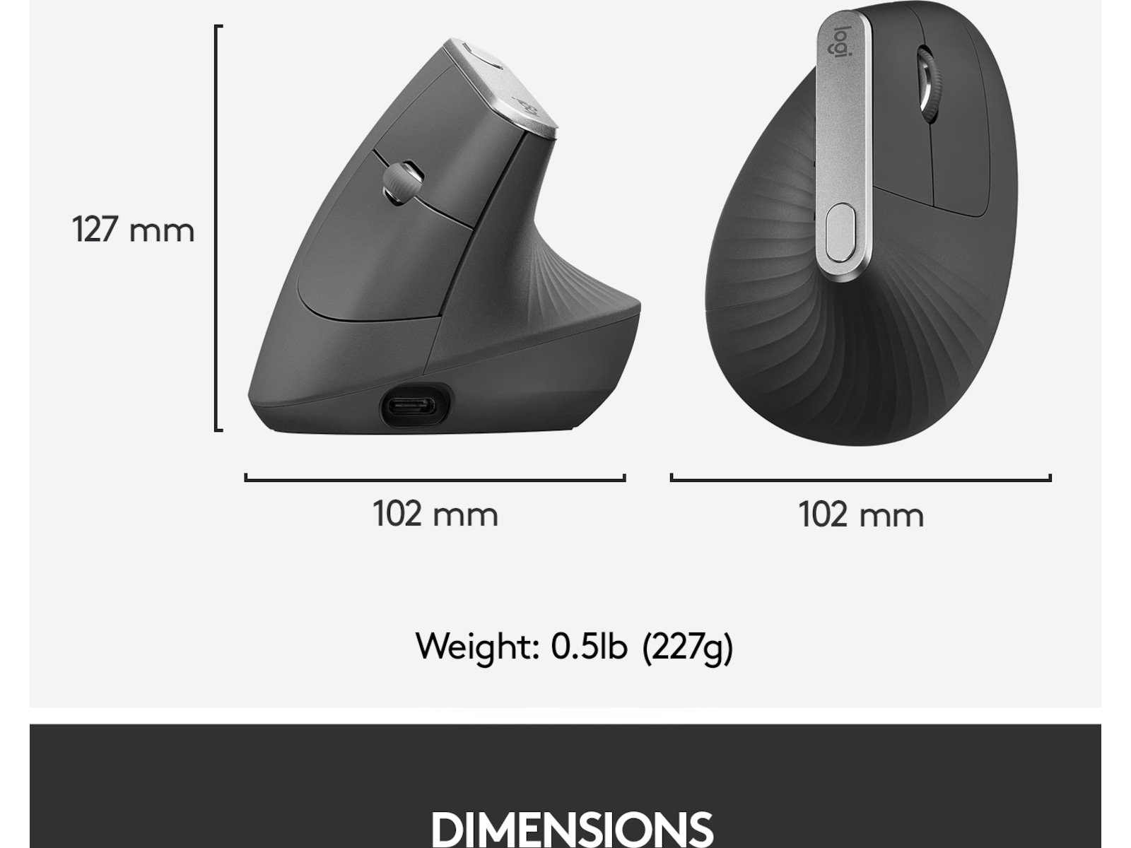 Logitech MX Vertical Trådlös Bluetooth Mus Ergonomi