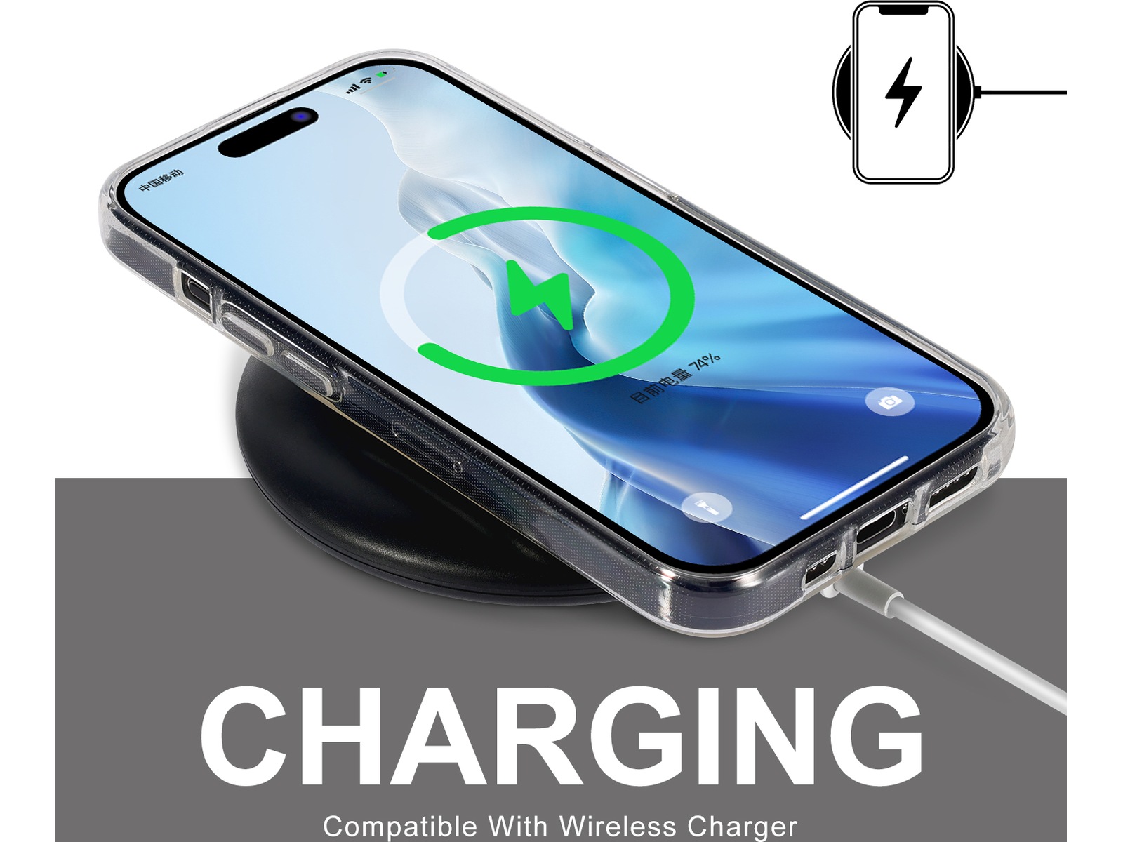 iiglo iPhone 15 Pro Silikonskydd (transparent) Mobilskal