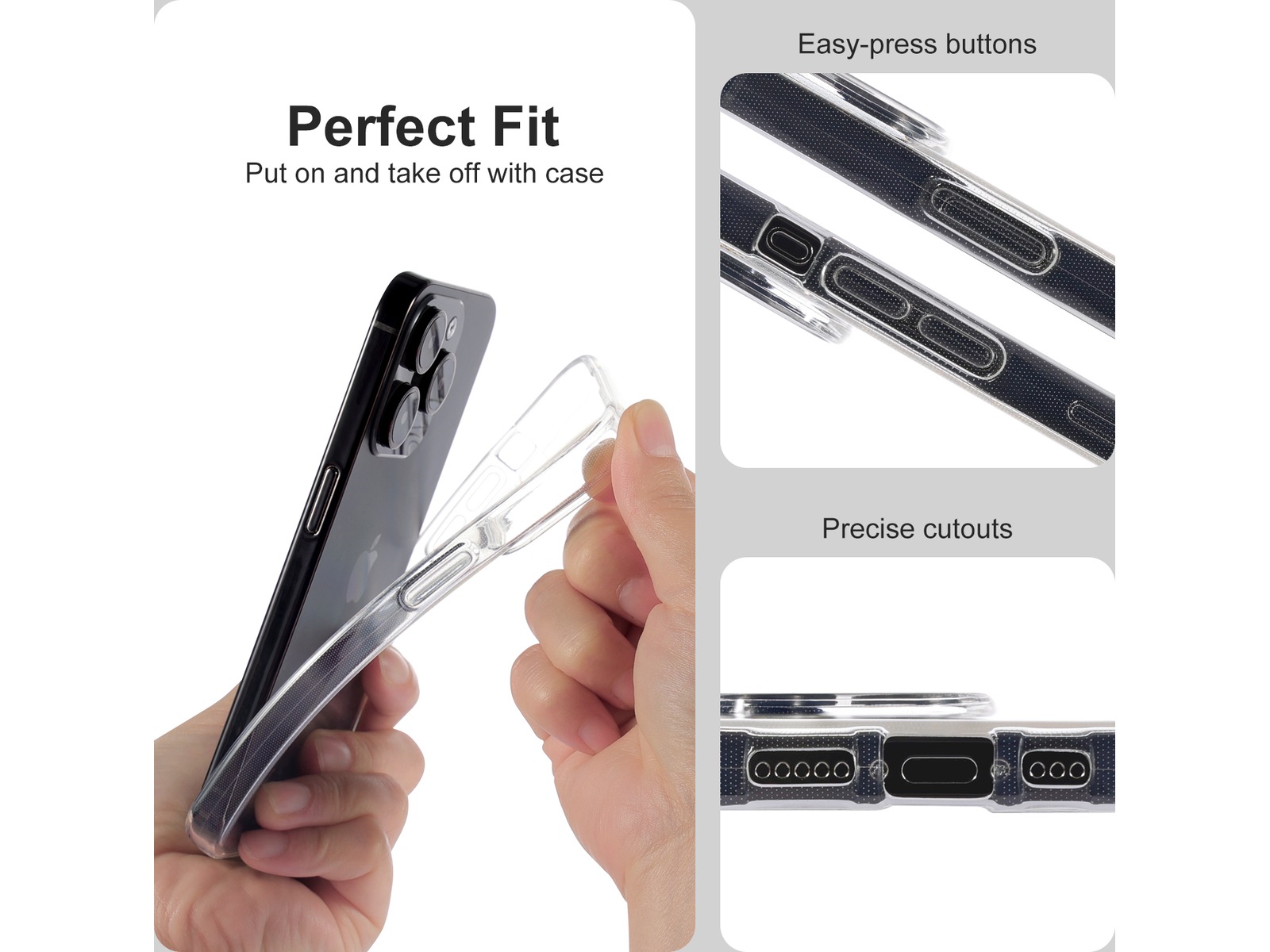 iiglo iPhone 15 Pro Silikonskydd (transparent) Mobilskal