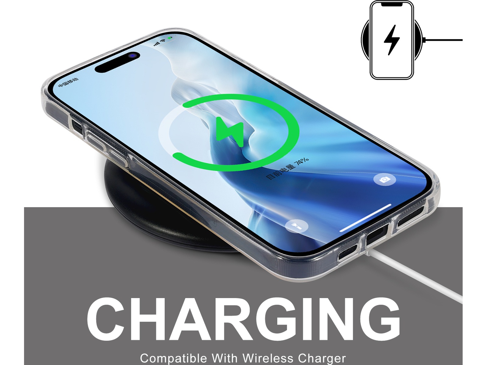 iiglo iPhone 15 Plus Silikonskydd (transparent) Mobilskal