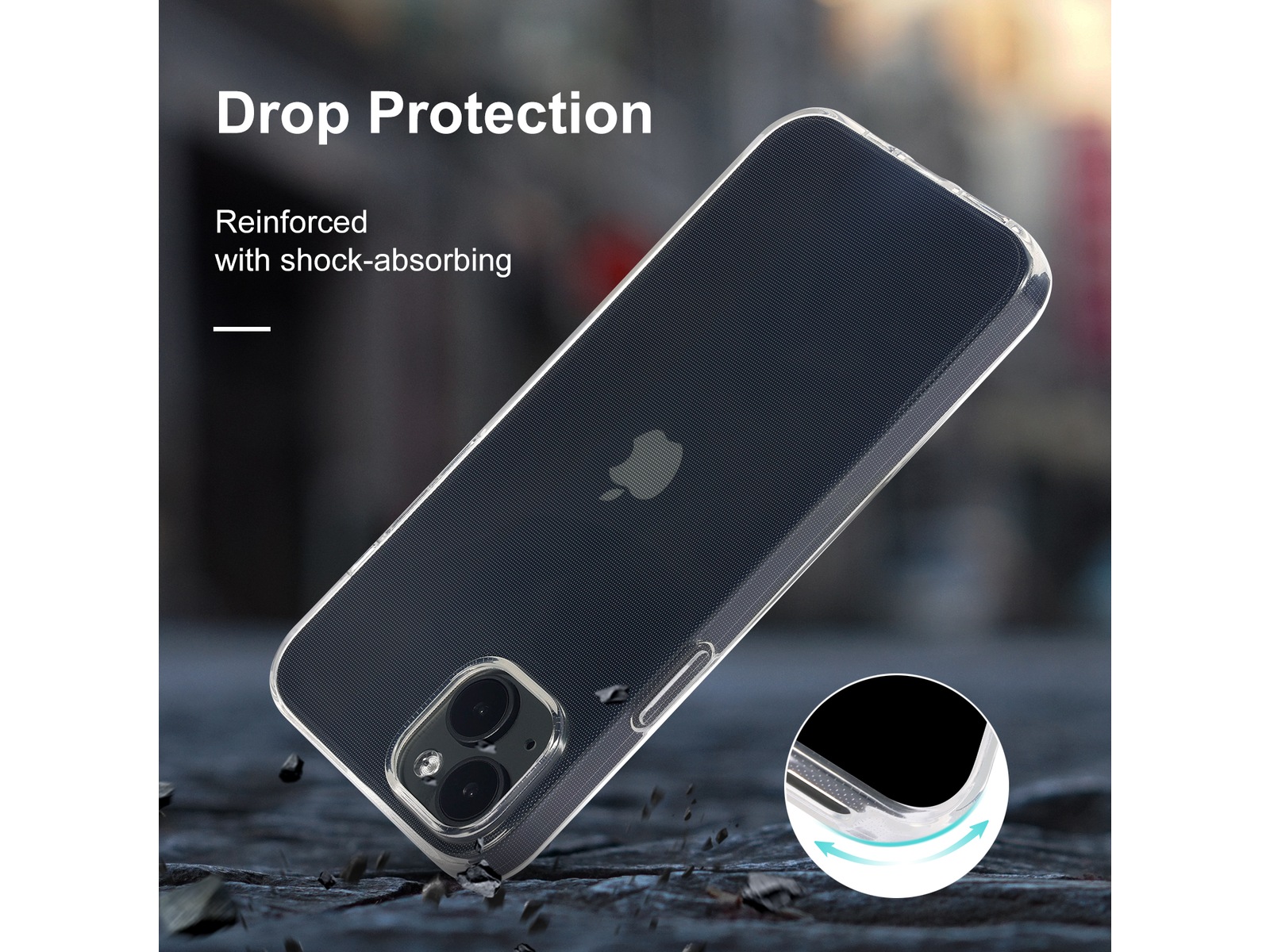 iiglo iPhone 15 Plus Silikonskydd (transparent) Mobilskal