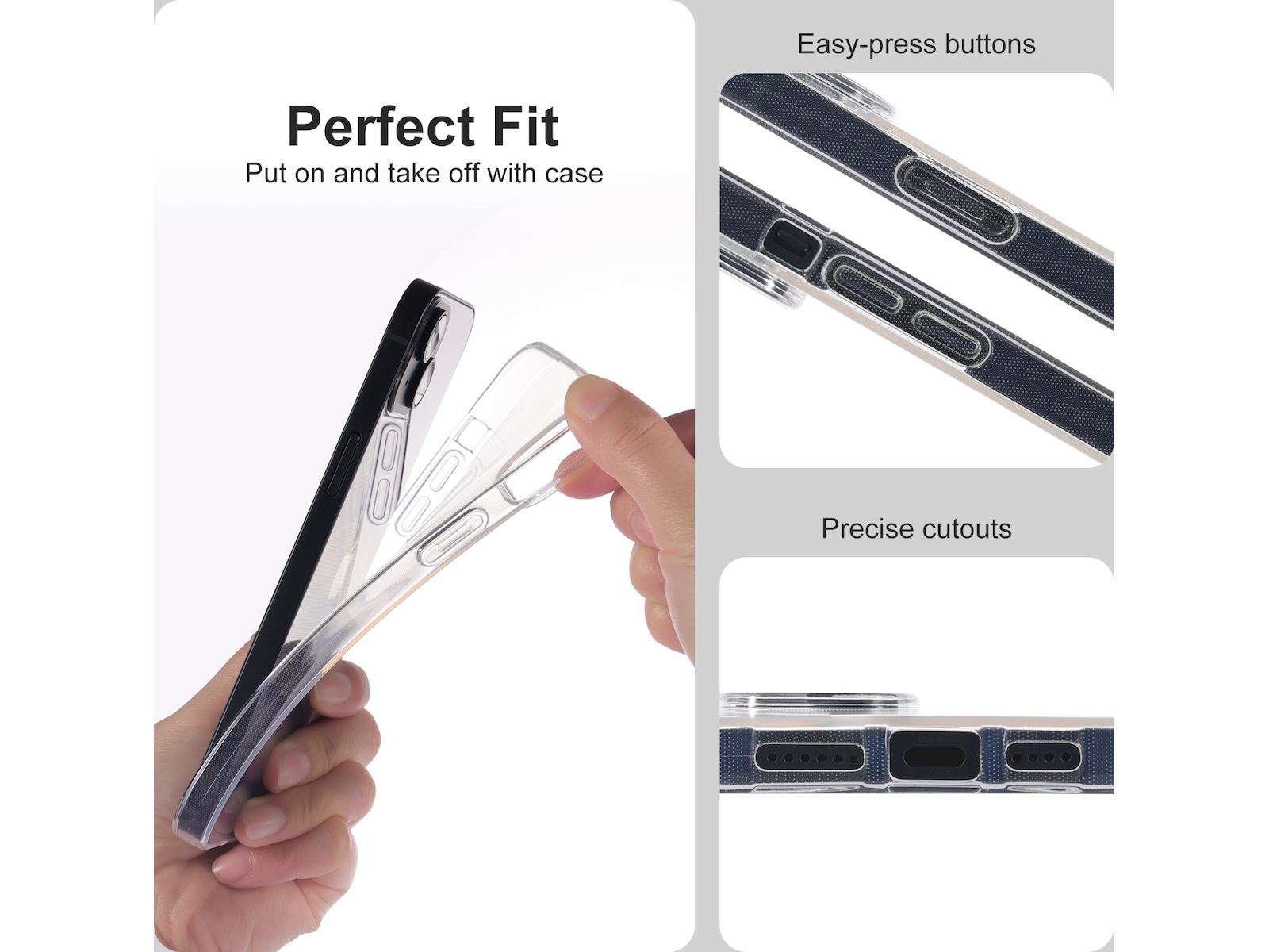 iiglo iPhone 15 Plus Silikonskydd (transparent) Mobilskal